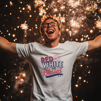 Load image into Gallery viewer, Red White and Blessed T-Shirt, Patriotic Christian Shirt, 4th of July Graphic Tee, USA Faith Shirt, Independence Day Tee, Unisex Freedom Shirt

