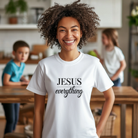 Load image into Gallery viewer, Jesus Over Everything T-Shirt, Christian Women&#39;s Tee, Faith Graphic Tee, Inspirational Quote Shirt, Religious Jesus Shirt
