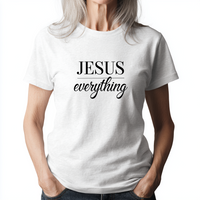 Load image into Gallery viewer, Jesus Over Everything T-Shirt, Christian Women&#39;s Tee, Faith Graphic Tee, Inspirational Quote Shirt, Religious Jesus Shirt
