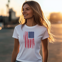 Load image into Gallery viewer, Distressed American Flag T-Shirt, Brushstroke USA Flag Tee, Patriotic Shirt for Men and Women, 4th of July Graphic Tee, Vintage USA Shirt
