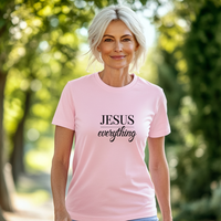 Load image into Gallery viewer, Jesus Over Everything T-Shirt, Christian Women&#39;s Tee, Faith Graphic Tee, Inspirational Quote Shirt, Religious Jesus Shirt
