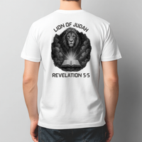 Load image into Gallery viewer, Lion of Judah Christian T-Shirt – Revelation 5:5 Bible Verse Tee – I Believe Religious Shirt
