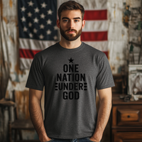 Load image into Gallery viewer, One Nation Under God T-Shirt, Christian Patriotic Tee, USA Faith Shirt, Religious Graphic Tee,God and Country Shirt, American Flag Shirt
