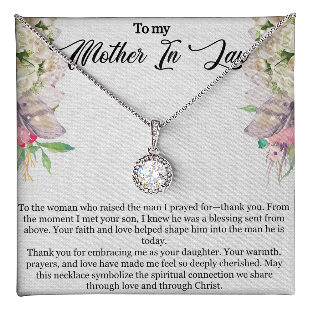 To My Mother-in-Law – Faith & Love Sparkle Necklace with Christian Message Card