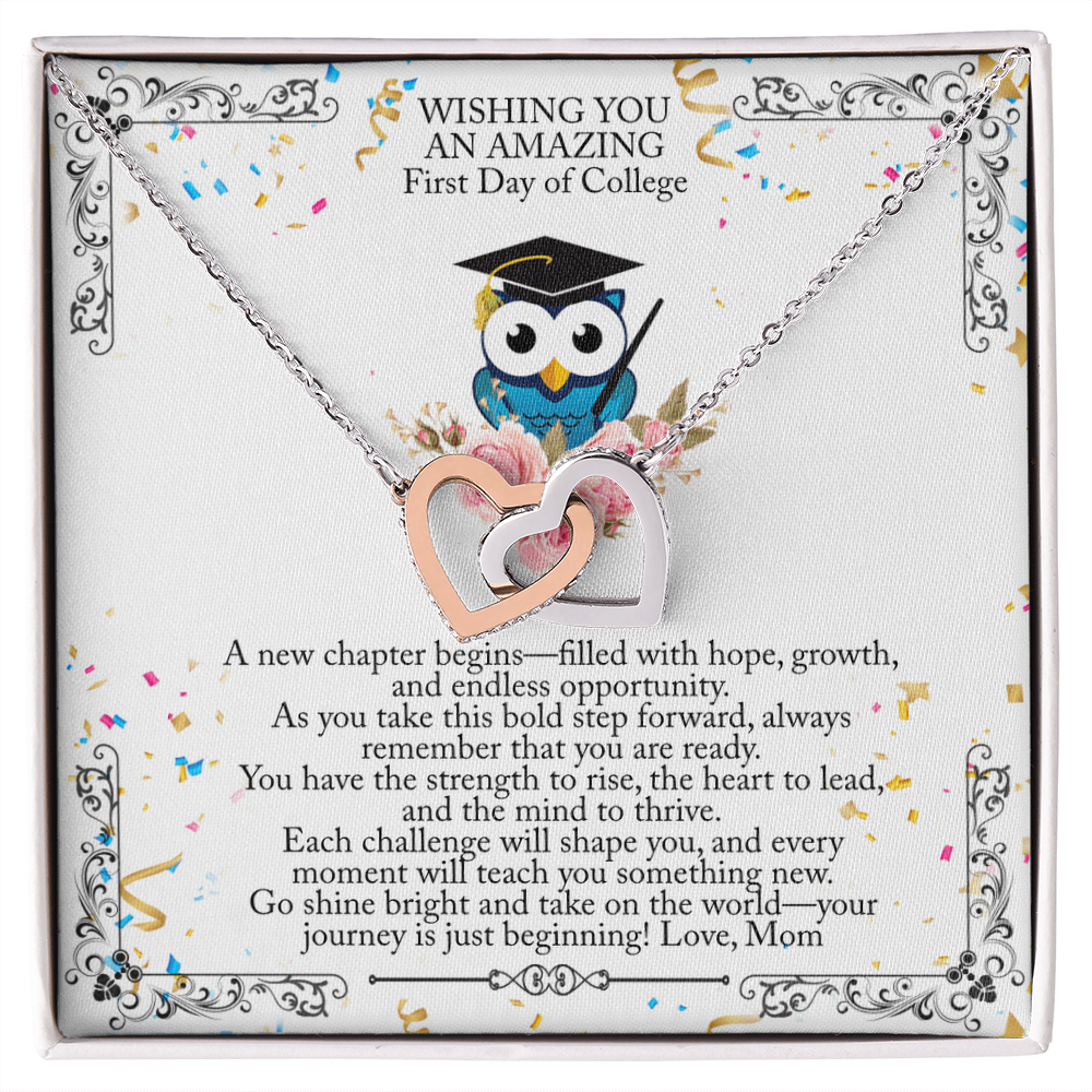 🎓 First Day of College Necklace – From Mom With Love 💖