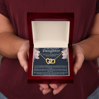 Load image into Gallery viewer, To My Beautiful Daughter – Interlocking Hearts Necklace with Spiritual Message Card
