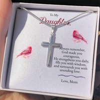 Load image into Gallery viewer, To My Daughter – Cross Necklace with Heartfelt Christian Message
