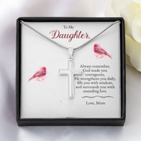 Load image into Gallery viewer, To My Daughter – Cross Necklace with Heartfelt Christian Message
