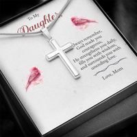 Load image into Gallery viewer, To My Daughter – Cross Necklace with Heartfelt Christian Message
