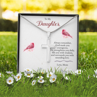 Load image into Gallery viewer, To My Daughter – Cross Necklace with Heartfelt Christian Message
