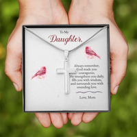 Load image into Gallery viewer, To My Daughter – Cross Necklace with Heartfelt Christian Message
