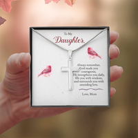 Load image into Gallery viewer, To My Daughter – Cross Necklace with Heartfelt Christian Message
