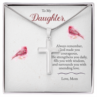 Load image into Gallery viewer, To My Daughter – Cross Necklace with Heartfelt Christian Message
