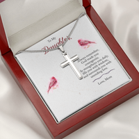 Load image into Gallery viewer, To My Daughter – Cross Necklace with Heartfelt Christian Message
