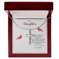 Load image into Gallery viewer, To My Daughter – Cross Necklace with Heartfelt Christian Message

