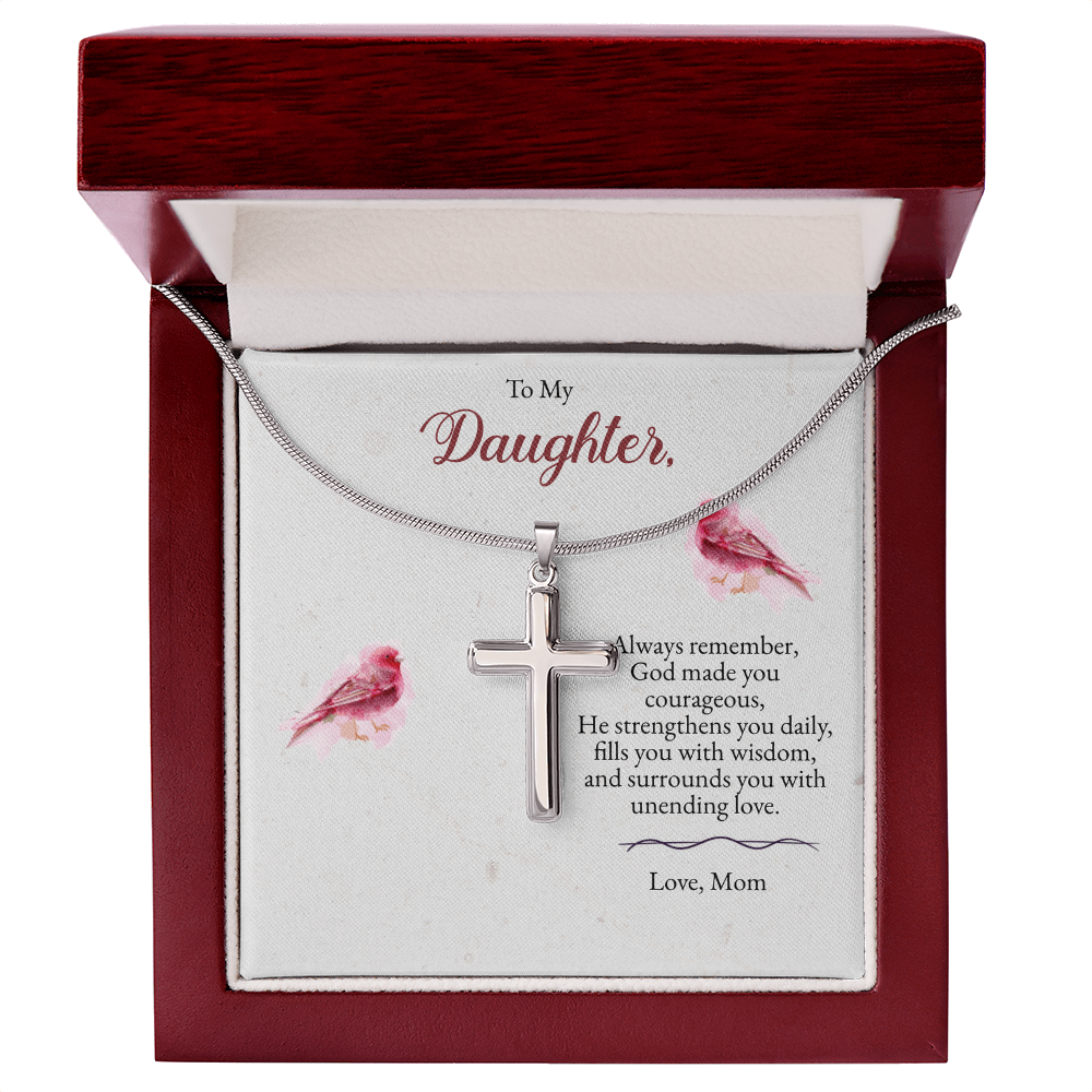 To My Daughter – Cross Necklace with Heartfelt Christian Message